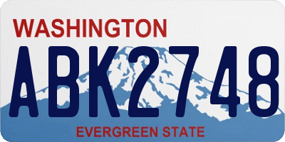 WA license plate ABK2748