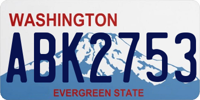WA license plate ABK2753