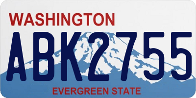 WA license plate ABK2755