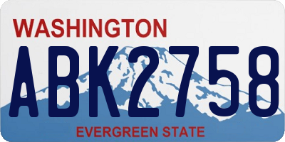 WA license plate ABK2758