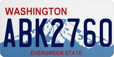 WA license plate ABK2760