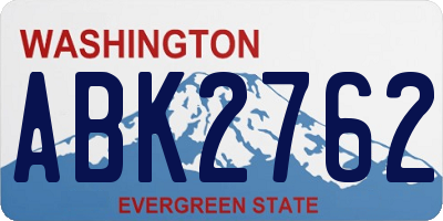 WA license plate ABK2762
