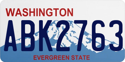 WA license plate ABK2763