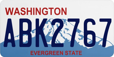 WA license plate ABK2767