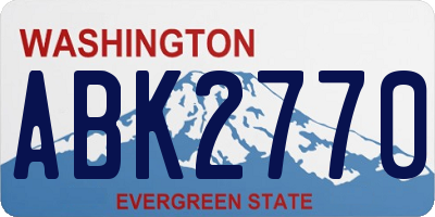 WA license plate ABK2770