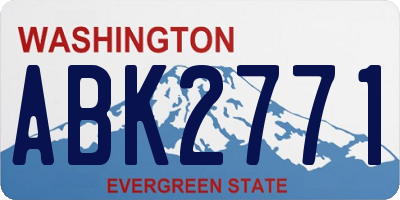WA license plate ABK2771