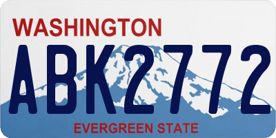 WA license plate ABK2772
