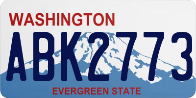 WA license plate ABK2773