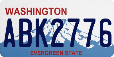 WA license plate ABK2776