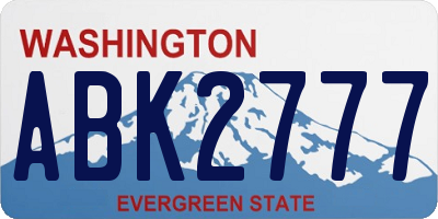 WA license plate ABK2777