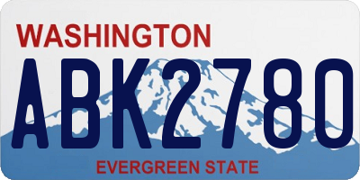 WA license plate ABK2780