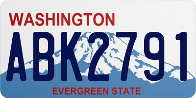 WA license plate ABK2791