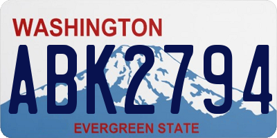 WA license plate ABK2794