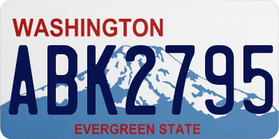 WA license plate ABK2795