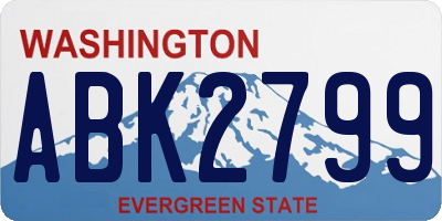 WA license plate ABK2799