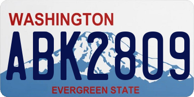 WA license plate ABK2809
