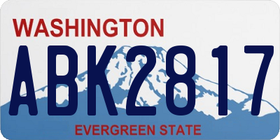 WA license plate ABK2817
