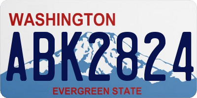 WA license plate ABK2824