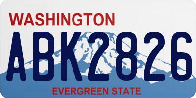 WA license plate ABK2826