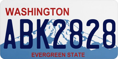 WA license plate ABK2828