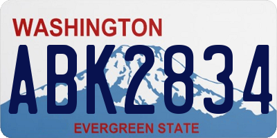 WA license plate ABK2834