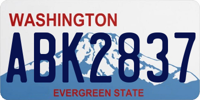 WA license plate ABK2837