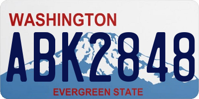 WA license plate ABK2848