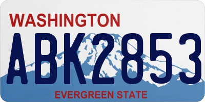 WA license plate ABK2853