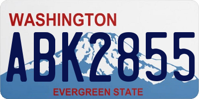 WA license plate ABK2855