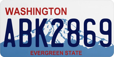 WA license plate ABK2869