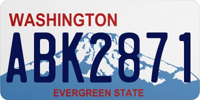 WA license plate ABK2871