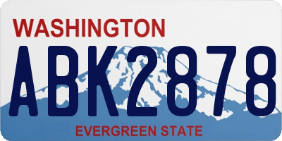 WA license plate ABK2878
