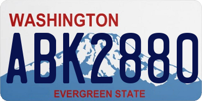 WA license plate ABK2880