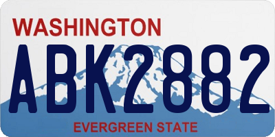 WA license plate ABK2882