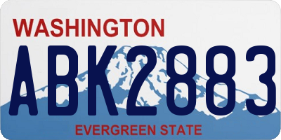 WA license plate ABK2883