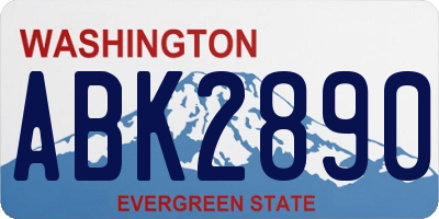 WA license plate ABK2890