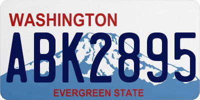 WA license plate ABK2895
