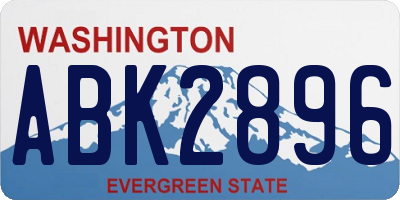 WA license plate ABK2896