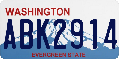 WA license plate ABK2914
