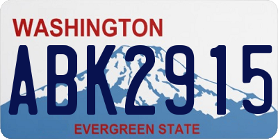 WA license plate ABK2915