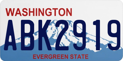 WA license plate ABK2919