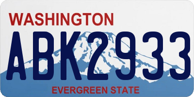 WA license plate ABK2933