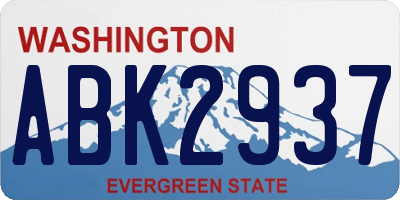 WA license plate ABK2937
