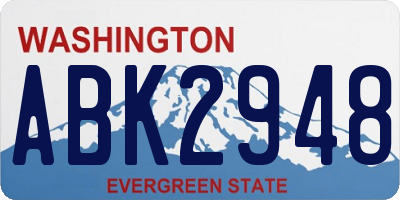 WA license plate ABK2948