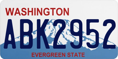 WA license plate ABK2952