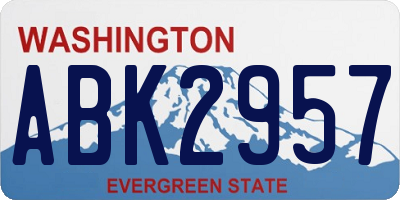 WA license plate ABK2957
