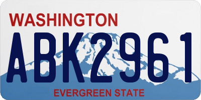 WA license plate ABK2961