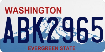 WA license plate ABK2965