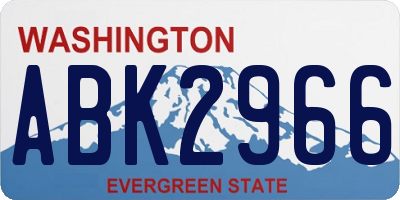 WA license plate ABK2966