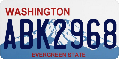 WA license plate ABK2968
